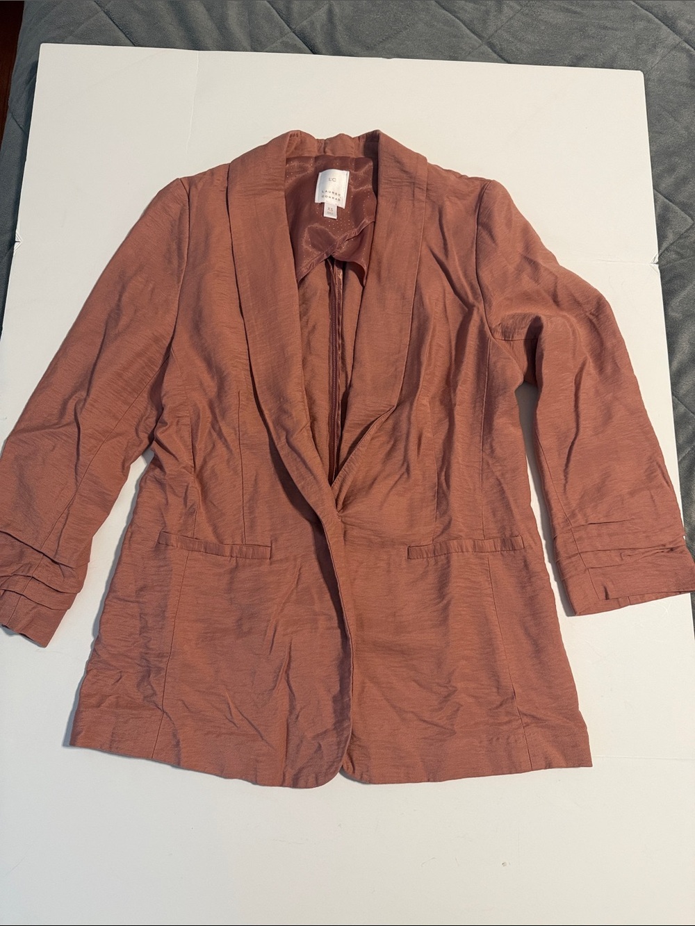 LC Lauren Conrad Rust-Toned Open Front Blazer